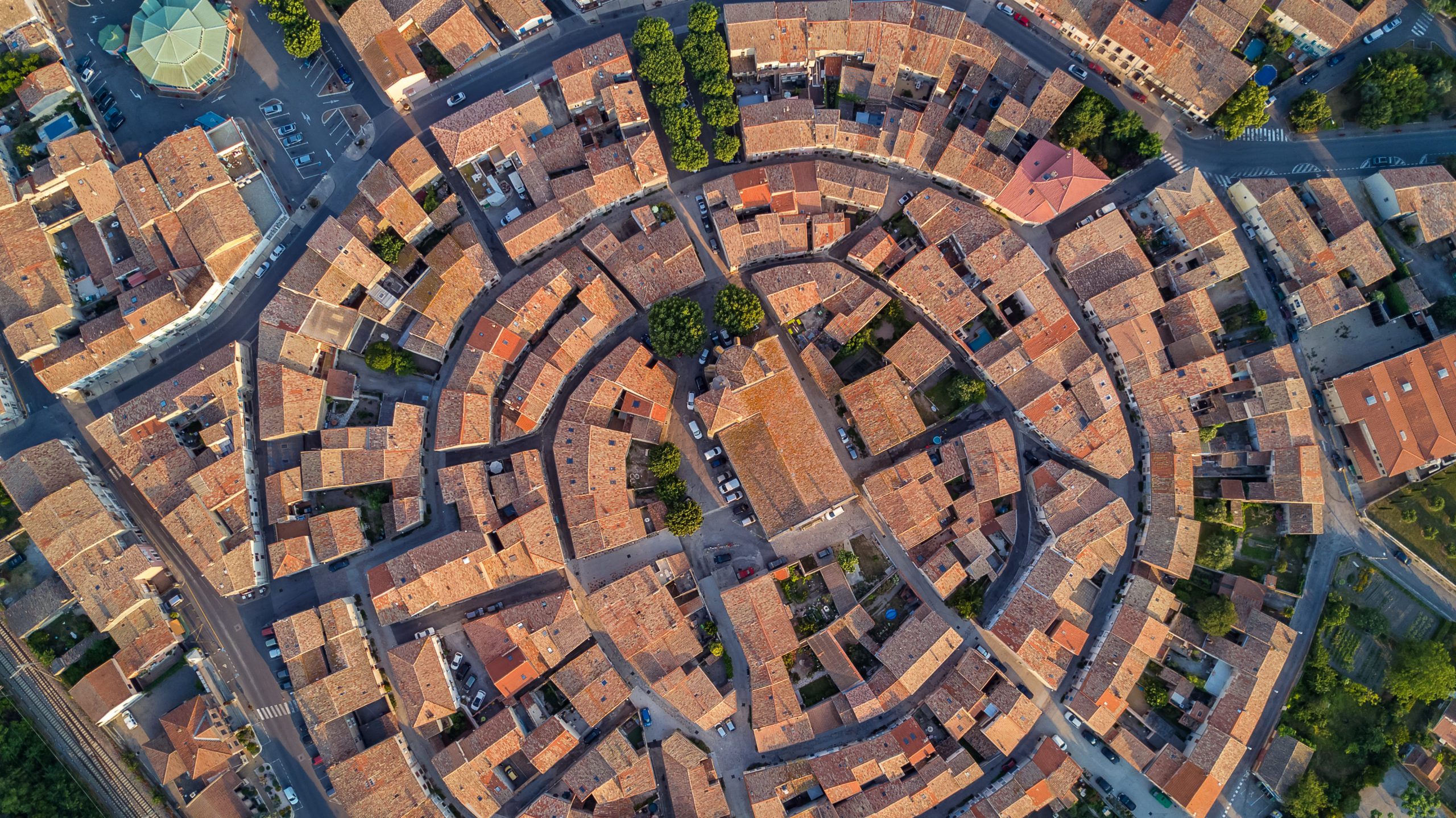 unique homes aerial, urban landscape