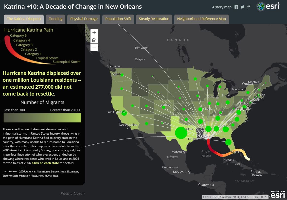 Exploring New Orleans And Beyond Using Web Mapping Tools Maps And   Katrina Storymap 