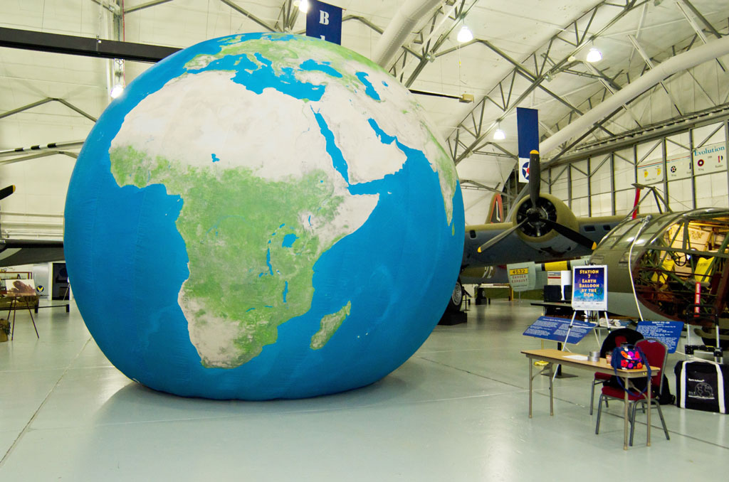 In November of 2015 on GIS Day, Nicole Minni took a class on a field trip to the Delaware Children's museum to learn about the Earth by walking into this 20-foot inflatable Earth balloon.