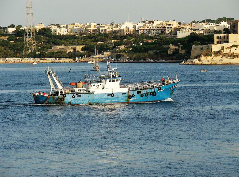 Image of a trawler boat sailing near Malta. Source: Peter Grima